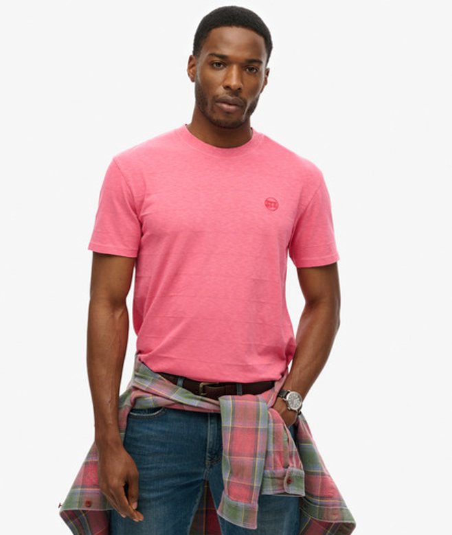 Superdry Men's Organic Cotton Vintage Texture T-shirt Pink / Desert Rose Pink