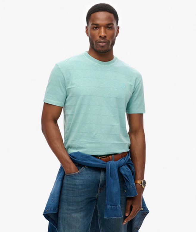 Vintage Texture T-shirt van Biologisch Katoen Groen Grootte: L afbeelding