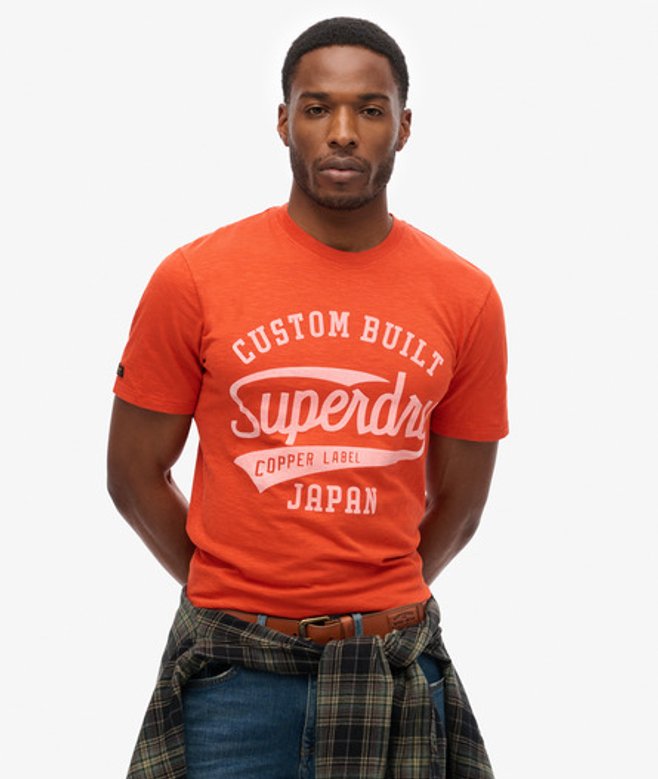 Herren Copper Label T-Shirt Mit Schriftzug, , Größe: XXL - Superdry - Modalova