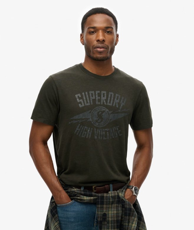 Retro Rocker T-shirt met Print Zwart Grootte: L afbeelding