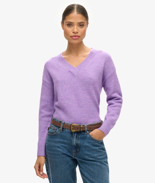Damen Pullover mit V-ausschnitt in Übergröße - Größe: 36 - Superdry - Modalova