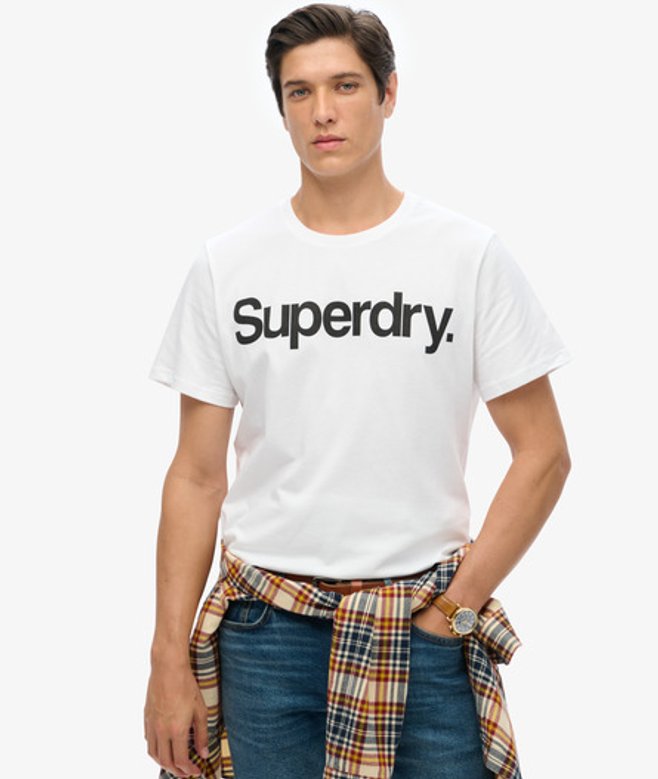T-shirt met Core-logo Wit Grootte: L afbeelding