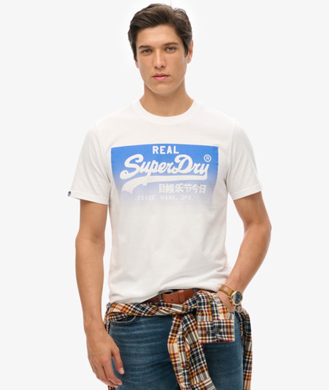 Vintage Box Gradient T-shirt Wit Grootte: M afbeelding