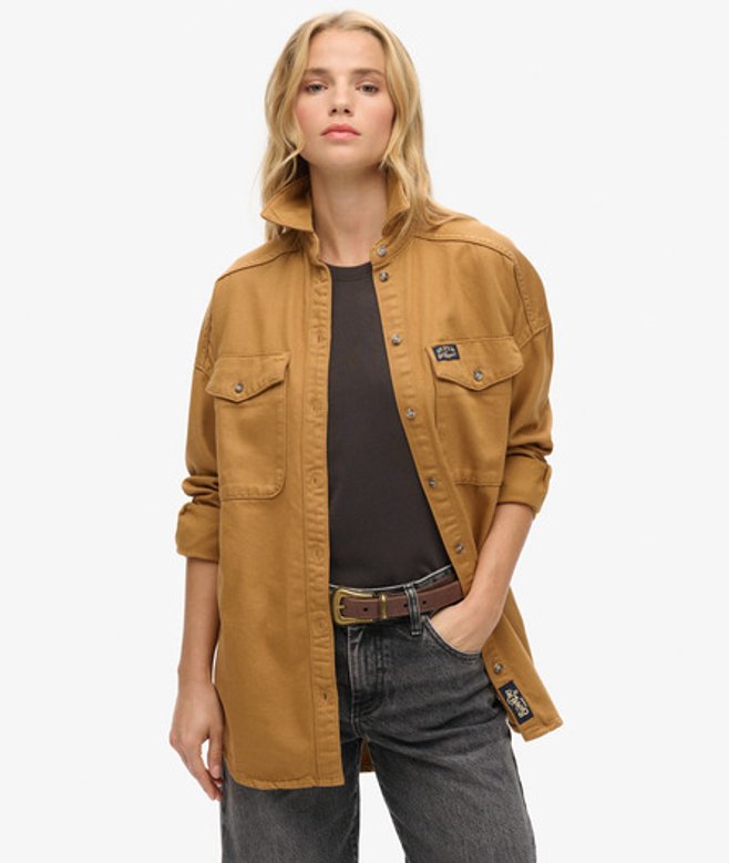 Damen Übergroße Denim-hemdjacke - Größe: 42 - Superdry - Modalova