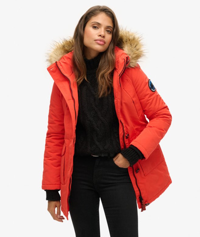 Superdry Damen Orange Parkajacke, Größe: 36 - Größe: 36