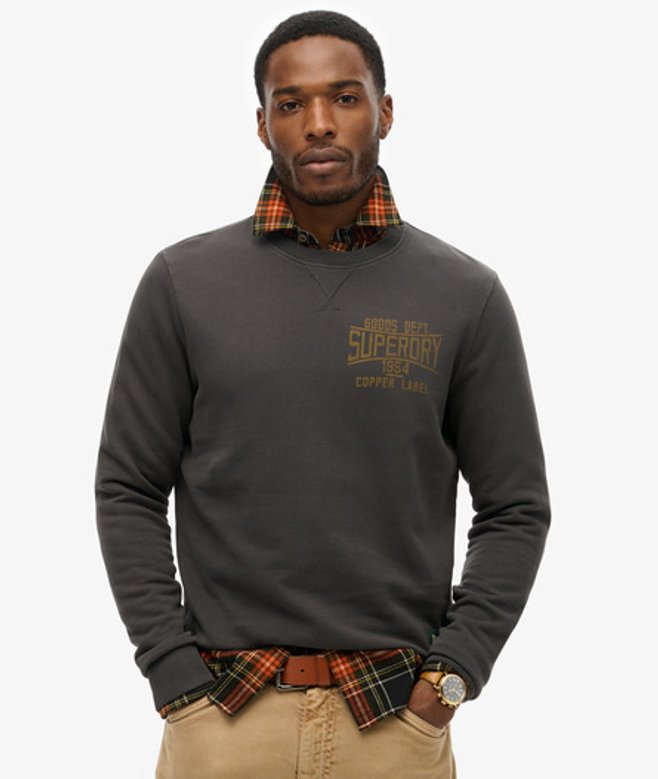 Herren Copper Label Workwear Grafik-sweatshirt mit Rundhalsausschnitt - Größe: L - Superdry - Modalova