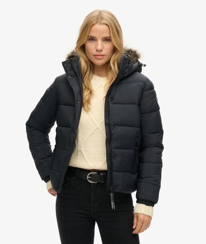 Doudoune Courte à Capuche Avec Fausse Fourrure Taille: 36 - Superdry - Modalova