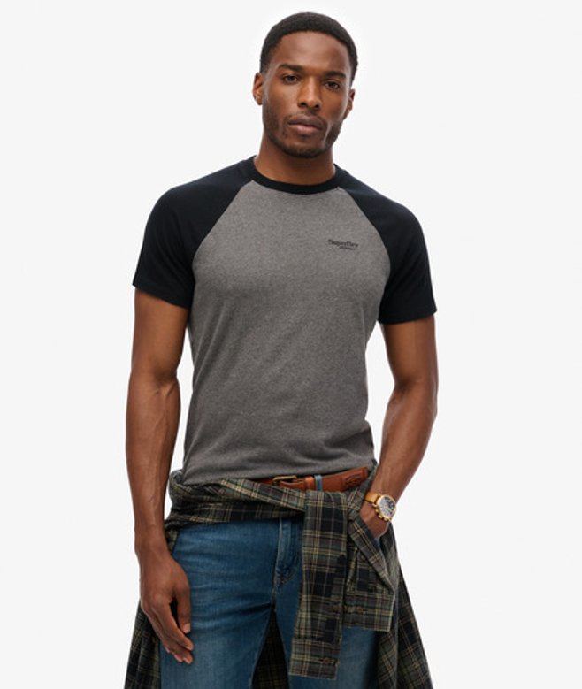 Essential Baseballshirt van Biologisch Katoen met Logo