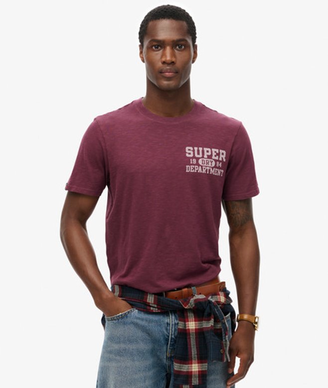 Athletic College T-shirt met Print Paars Grootte: L afbeelding