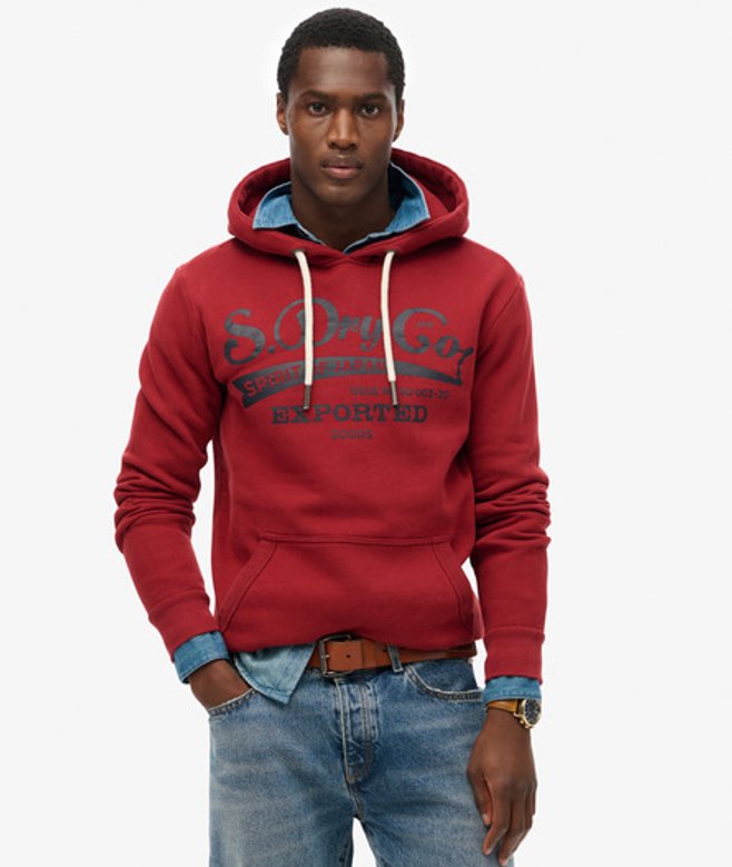 Superdry Classic Spirit Hoodie Rood