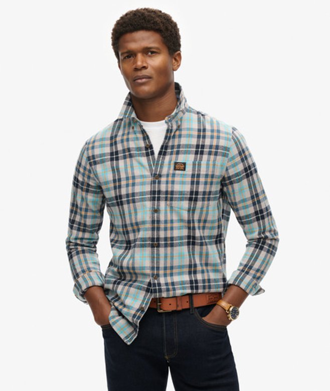 Herren Langärmeliges Holzfällerhemd aus Baumwolle - Größe: M - Superdry - Modalova
