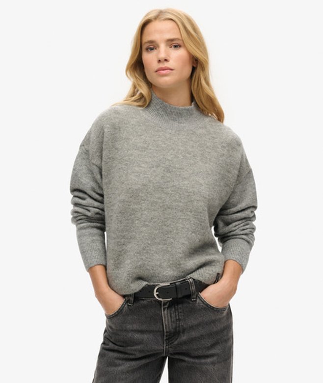 Vintage Essential Trui met Hoge Hals