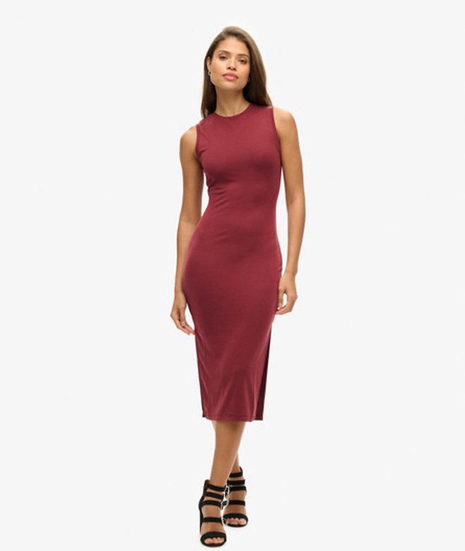 Superdry Jersey Midi-jurk met Detail aan de Achterkant Paars