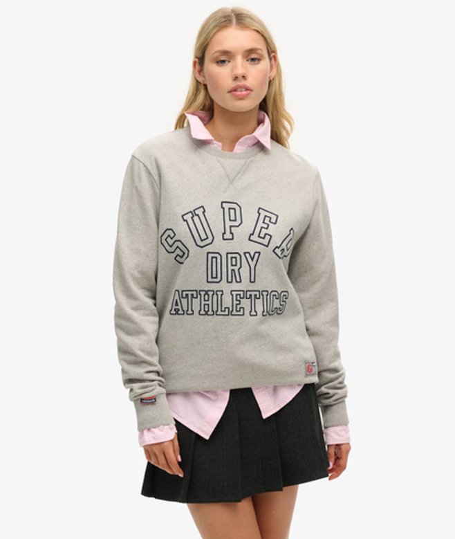 Oversized Athletic Sweatshirt met Print Grijs Grootte: XL afbeelding