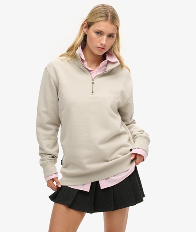 Damen OverGrößed Essential Sweatshirt mit Halbem Reißverschluss und Logo - Größe: Xxl - Superdry - Modalova