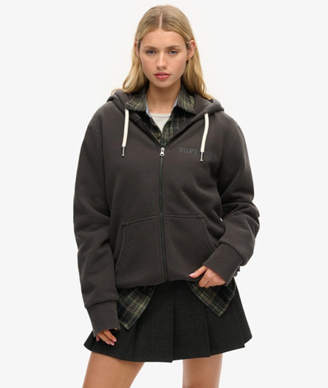 Oversized Tattoo Hoodie met Print en Rits Zwart Grootte: Xxl afbeelding