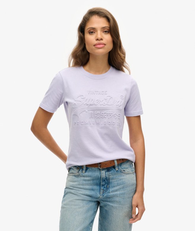Vintage Logo T-shirt met Reliëfopdruk