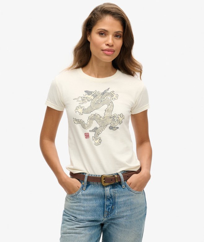 X Komodo Dragon Slim T-shirt Crème Grootte: 40 afbeelding