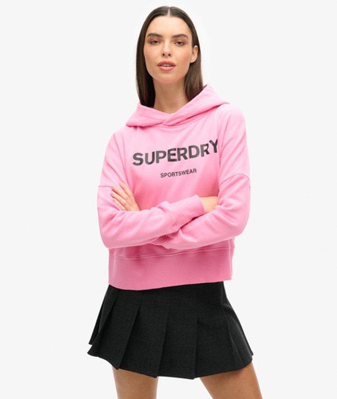 Korte, Ruimvallende Core Sport Hoodie Roze Grootte: 36 afbeelding