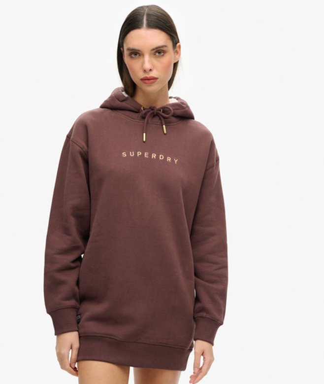 Luxe Hoodiejurk met Metallic Logo