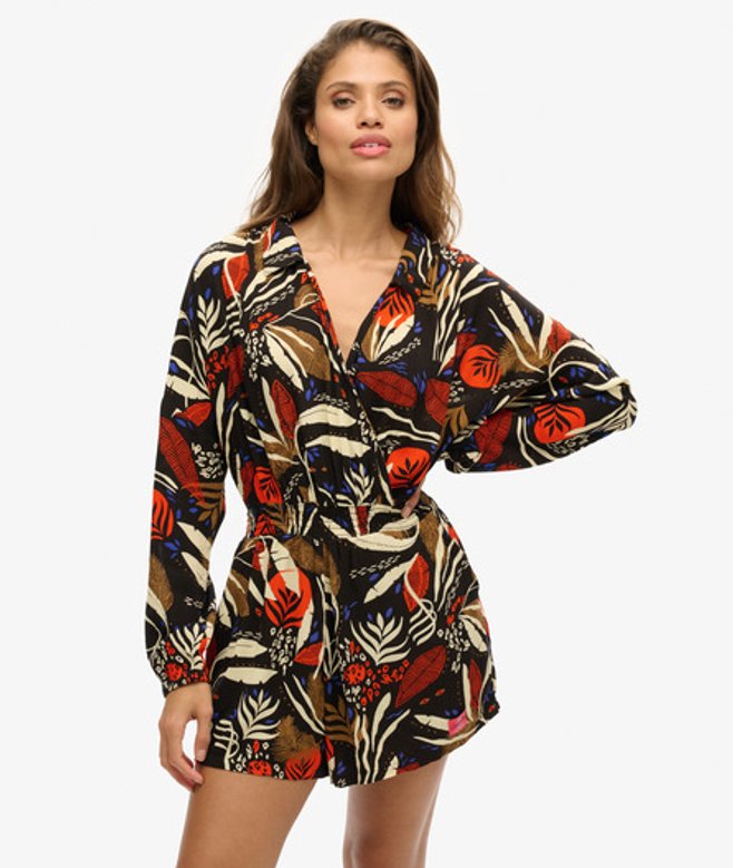Superdry Damen Strand-playsuit im Vintage-look Braun