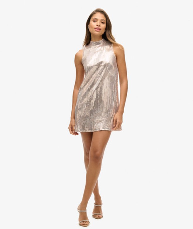 Damen Ärmelloses A-linien-minikleid mit Pailletten - Größe: 36 - Superdry - Modalova