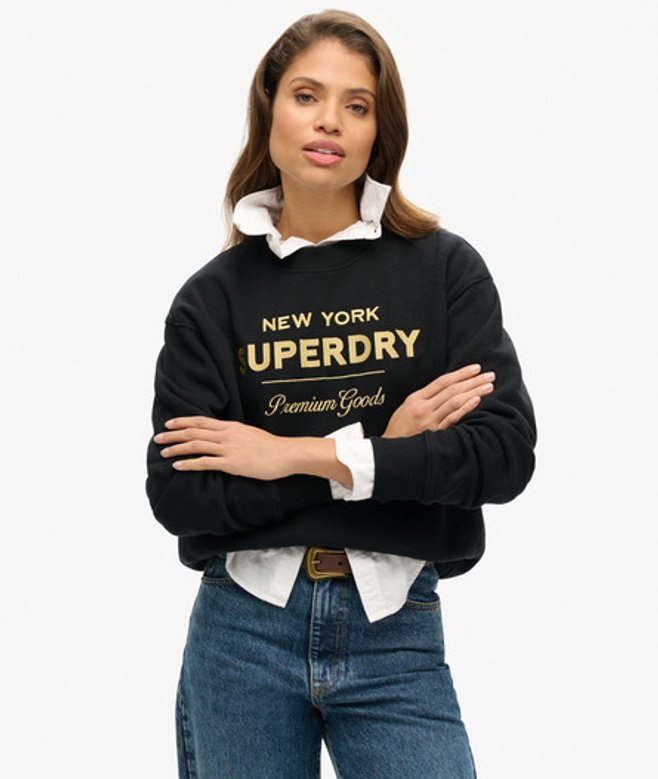 Luxe Sweatshirt met Metallic Logo