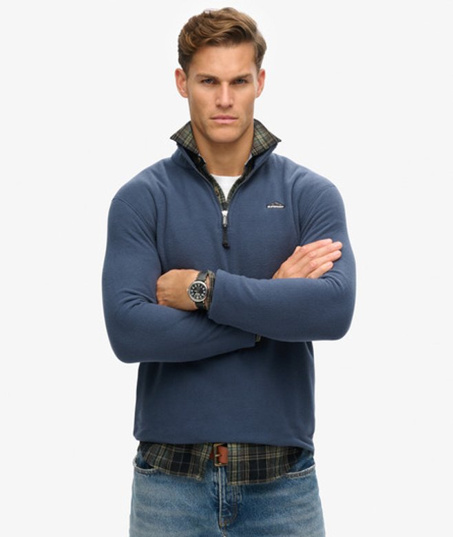 Polar Fleece met Halflange Rits Blauw Grootte: XL afbeelding