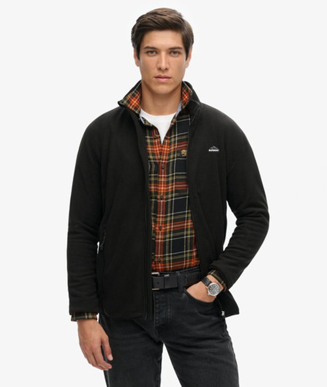 Herren Polar Fleecejacke mit Durchgehendem Reißverschluss - Größe: L - Superdry - Modalova