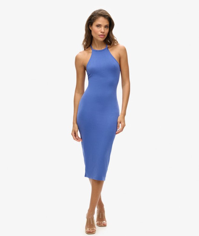 Superdry Jersey Midi-jurk met T-rug Blauw