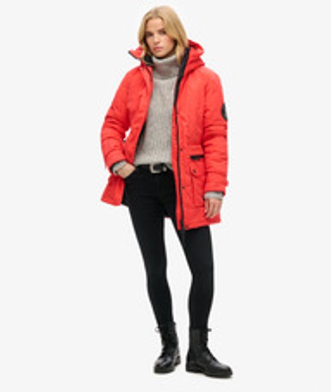 Gewatteerde City Parka Rood Grootte: 38 afbeelding
