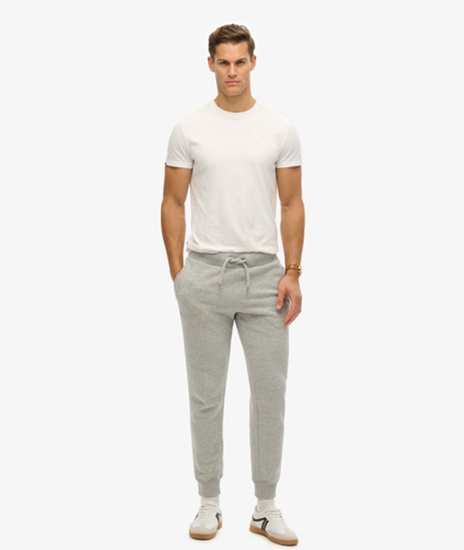 Superdry Geborduurde Vintage Logo Joggingbroek van Biologisch Katoen Grijs
