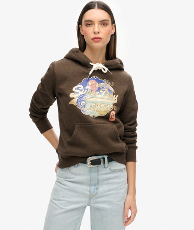 Itago Hoodie met Vintage Logo Bruin Grootte: 38 afbeelding
