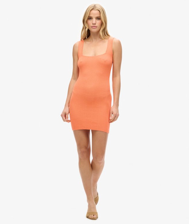 Rugloze Gebreide Mini-jurk
