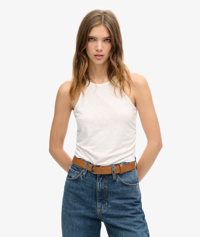 Tanktop met Ruches Wit Grootte: 38 afbeelding