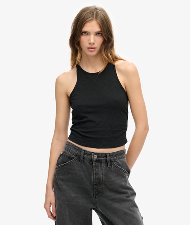 Tanktop met Ruches Zwart Grootte: 38 afbeelding