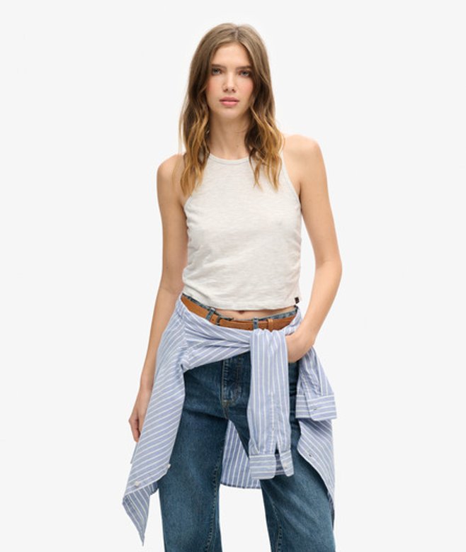 Tanktop met Ruches Grijs Grootte: 44 afbeelding