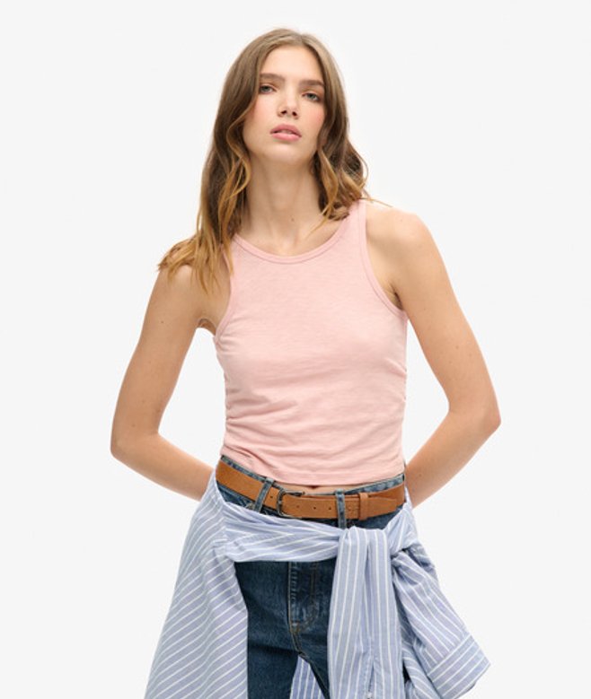 Superdry Women’s Ruched Tank Top Pink / Grey Pink – Size: 10 Superdry Women’s Ruched Tank Top Pink / Grey Pink – Size: 10