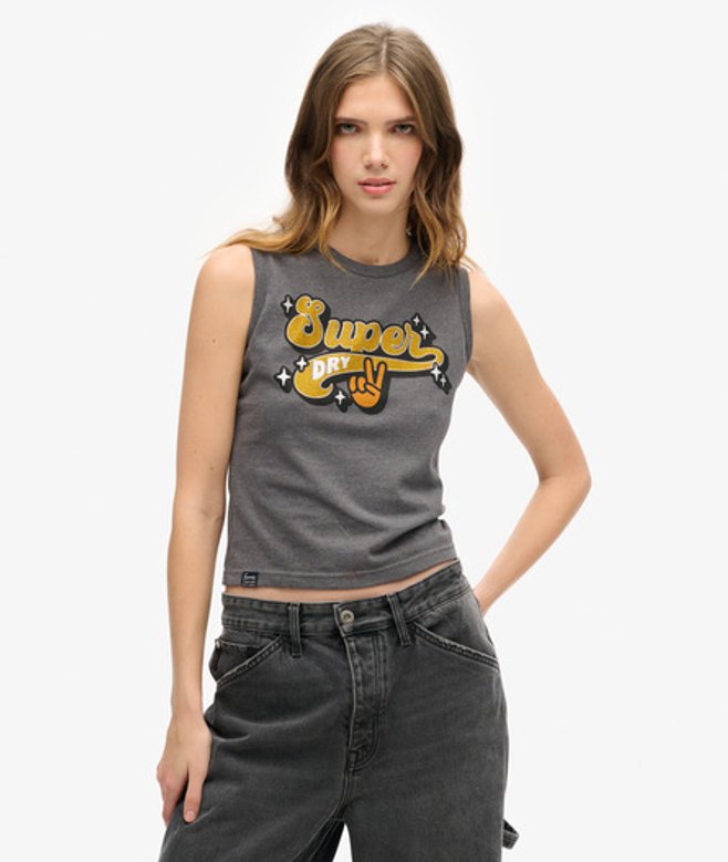Damen Schmal Geschnittenes Retro-Tanktop Mit Verzierung, , Größe: 42 - Superdry - Modalova