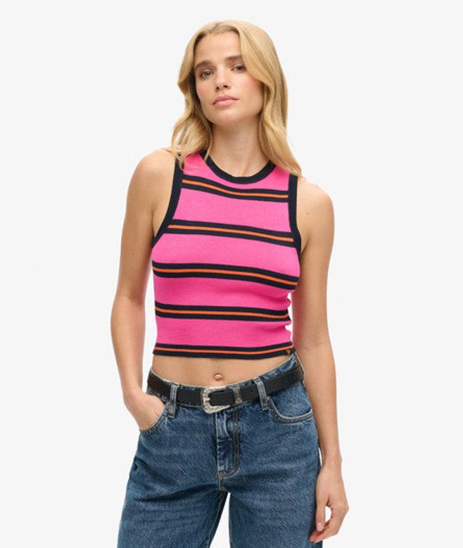 Damen , und Feinstrick-tanktop Gestreift, Größe: 42 - Größe: 42 - Superdry - Modalova