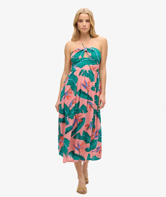 Superdry Midi-jurk met Uitsnijding Roze