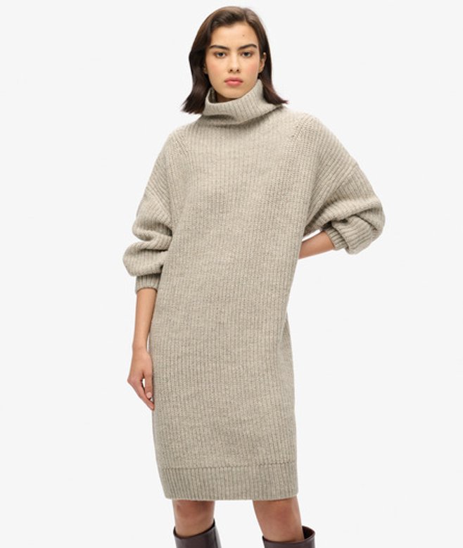 Damen Grob Geripptes Strickpulloverkleid - Größe: 44 - Superdry - Modalova