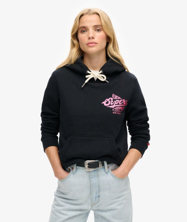 Damen Athletic Metallic Hoodie - Größe: 38 - Superdry - Modalova