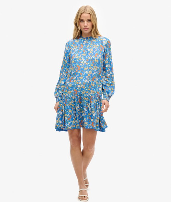 Mini-jurk met Hoge Halslijn