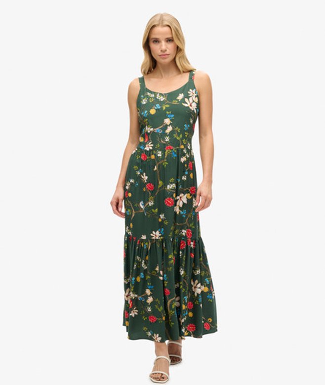 Robe Longue Tissée à Volants Taille: 36 - Superdry - Modalova