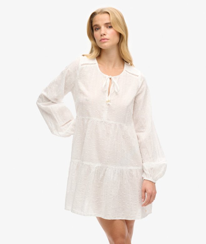 Damen Langärmeliges Ibiza Glitzer-minikleid mit Stufen - Größe: 42 - Superdry - Modalova