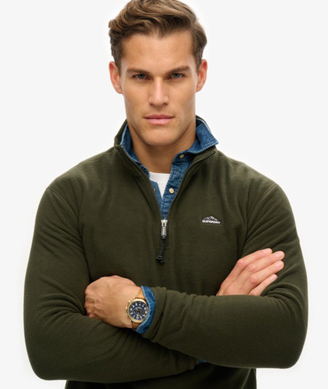 Polar Fleece met Halflange Rits Groen Grootte: XL afbeelding