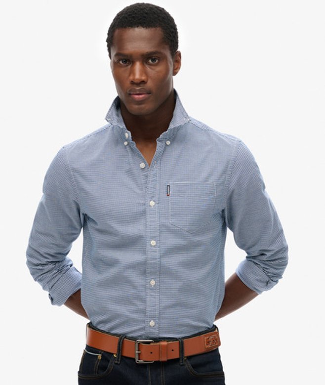 Herren Langärmeliges Essentials Oxfordhemd - Größe: M - Superdry - Modalova