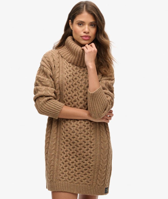 Robe-pull Torsadée à col Roulé Taille: 40 - Superdry - Modalova