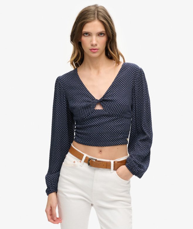 Damen Langärmeliges Kurztop aus Webstoff - Größe: 36 - Superdry - Modalova